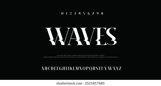 Waves Unique chubby lowercase alphabet retro style display font vector