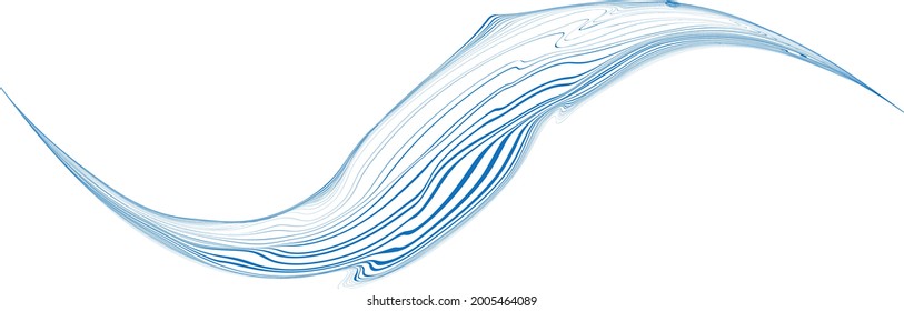 Waves .Vector Curved Lines . Design Element . Used as Banner . Template , Logo .