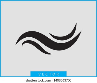 Waves vector design. Water wave icon. Wavy lines isolated.