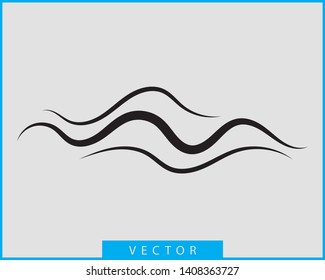 Waves vector design. Water wave icon. Wavy lines isolated.