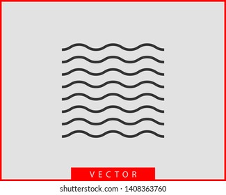 Waves vector design. Water wave icon. Wavy lines isolated.