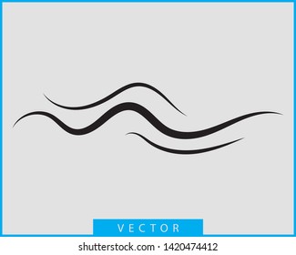 Waves vector design. Water wave icon. Wavy lines isolated.