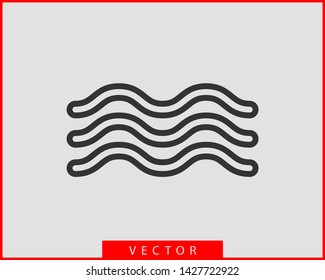 Waves vector design. Water wave icon. Wavy lines isolated.