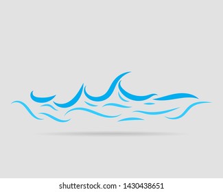 Waves vector design. Water wave icon. Wavy lines isolated.