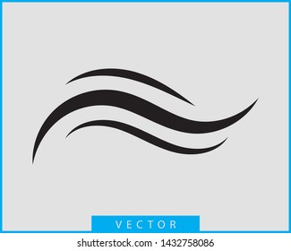 Waves vector design. Water wave icon. Wavy lines isolated.