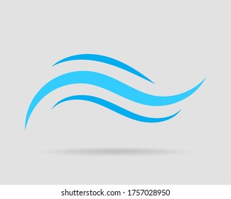 Waves vector design. Water wave icon. Wavy lines isolated.