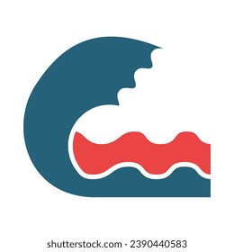 Waves Vector Glyph Two Color Icon For Personal And Commercial Use.
