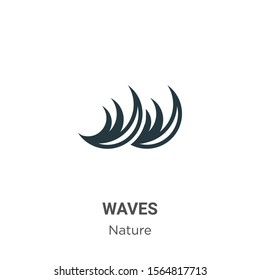 Waves vector icon on white background. Flat vector waves icon symbol sign from modern nature collection for mobile concept and web apps design.