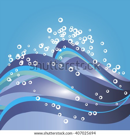 Waves. Vector illustration of sea waves. Abstract background with splashing waves.