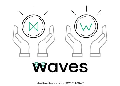 Waves vector image. The author's logo. Large size. Original image