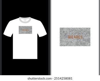 Waves Vector White T Shirt Design Custom Design