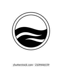 waves view through the porthole logo design 