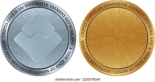 waves virtual currency logo. vector illustrations. 3d illustrations.