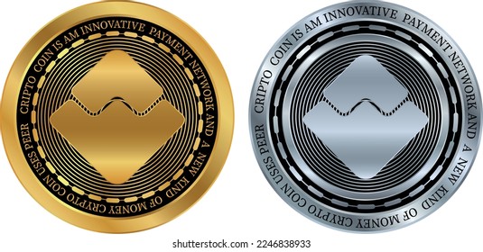 waves virtual currency logo. vector illustrations. 3d illustrations.