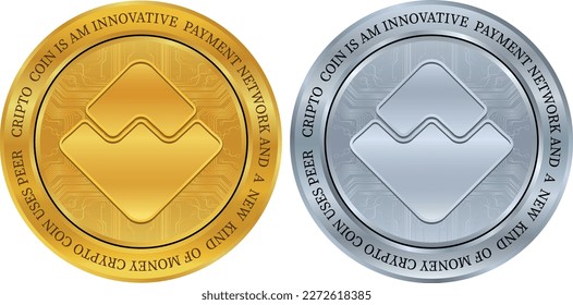 waves virtual currency logo. vector illustrations. 3d illustrations.