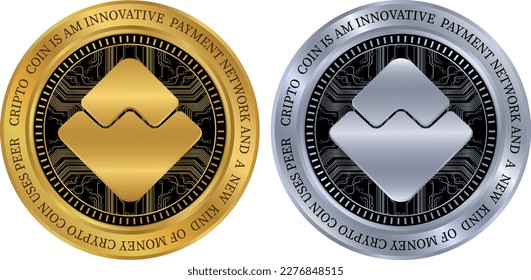 waves virtual currency logo. vector illustrations. 3d illustrations.