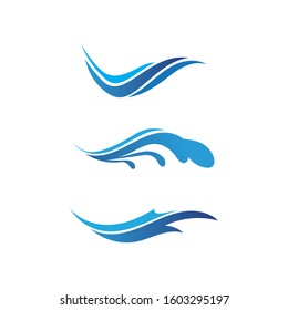 Waves,  water beach logo and blue symbols template icons app