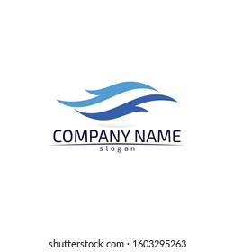 Waves,  water beach logo and blue symbols template icons app