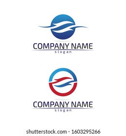 Waves,  water beach logo and blue symbols template icons app