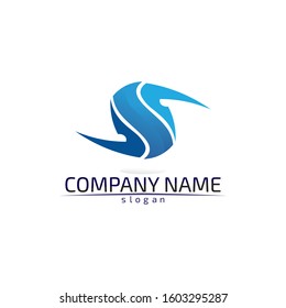 Waves,  water beach logo and blue symbols template icons app