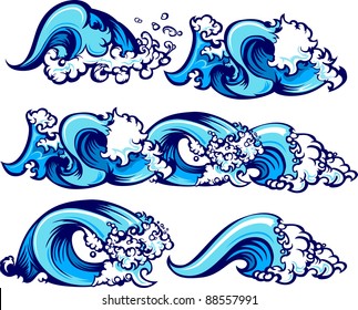 Waves of water graphic vector images