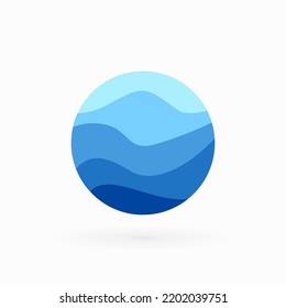 Waves Water Logo Circle Shapes Ocean Stock Vector (Royalty Free ...