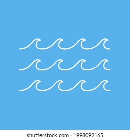 Olas de agua. El concepto de mar, océano o río. Ilustración del vector
