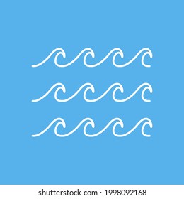 Olas de agua. El concepto de mar, océano o río. Ilustración del vector
