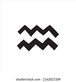 Waves or water symbol. Hand drawn picture of primitive tribes. Vector illustration in ethnic style