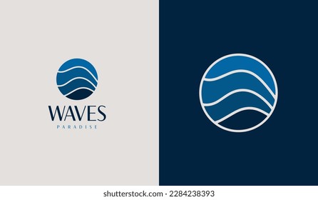 Waves Wave Logo. Universal creative premium symbol. Vector sign icon logo template. Vector illustration
