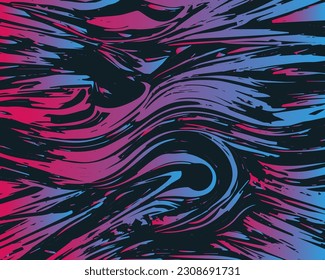 Waves, wavy lines, ragged structure. Paint brush, worn. Color gradient, grunge texture. Vector background.