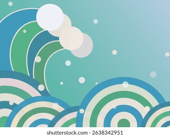 Wellen Whirlpool Hintergrundbild Japan traditionell