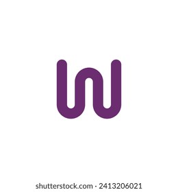 Wave-shaped W letter logo with lines