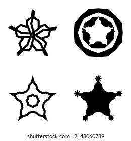 Wavestar Flat Icon Set Isolated On White Background