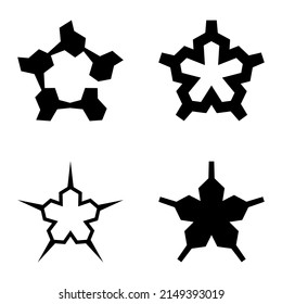 Wavestar Flat Icon Set Isolated On White Background
