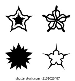 Wavestar Flat Icon Set Isolated On White Background