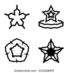 Wavestar Flat Icon Set Isolated On White Background