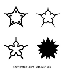 Wavestar Flat Icon Set Isolated On White Background