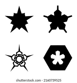 Conjunto De Icono Plano De Wavestar Aislado En Fondo Blanco