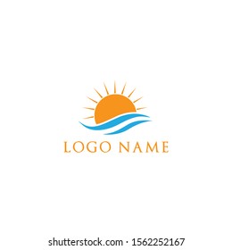wave/sun rise logo design template full vector