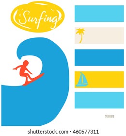 Wave,surfing. Card printing magazines, blogs.