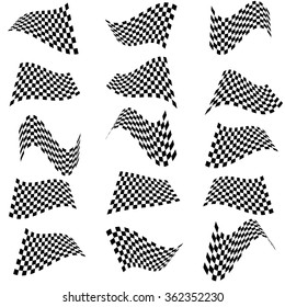 Waving 15 checkered flags 