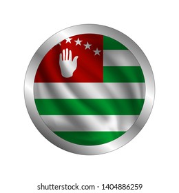Waving Abkhazians flag, the flag of Abkhazia, vector illustration

