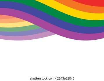 Waving abstract LGBT pride flag frame icon vector. LGBT flag design element isolated on a white background. LGBT rainbow pride flag shape vector. LGBTQIA symbol border