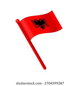 Ondeando la bandera de Albania - Vector aislado