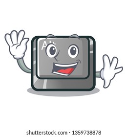 Waving alt button isolated with the mascot