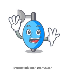 Waving ambu bag character cartoon