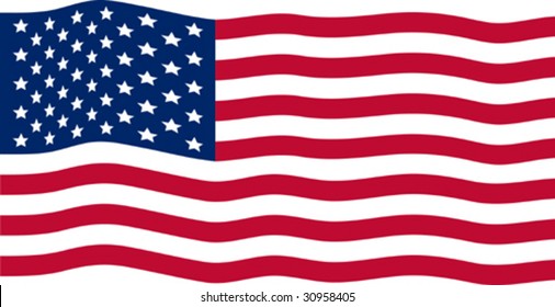Waving American flag