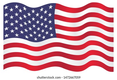 Waving American flag background design