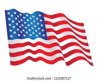 Waving American flag.Usa flag.Vector illustration.
